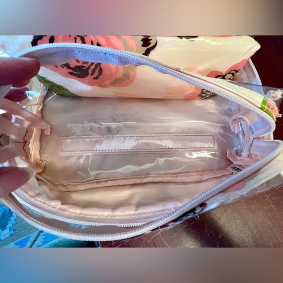 Travel makeup bag with two removable zippered pouches. - Picture 7 of 10